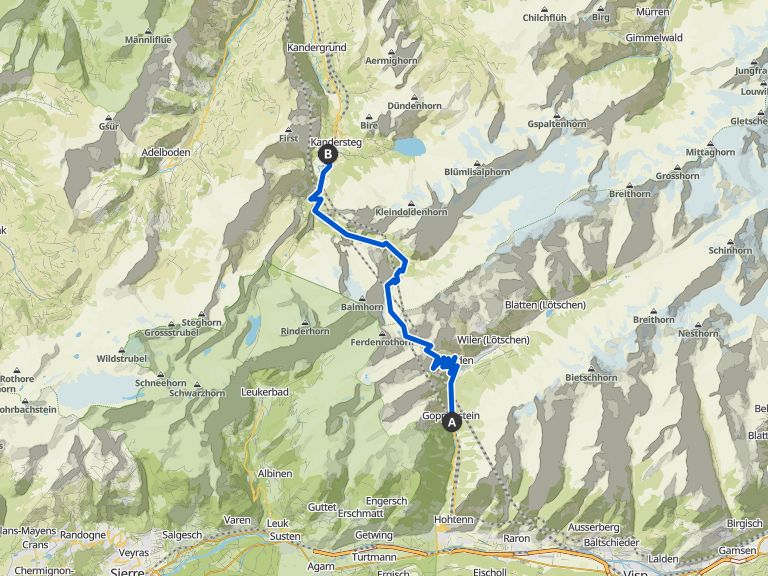 Goppenstein Lötschenpass Kandersteg MountainbikeTour Komoot